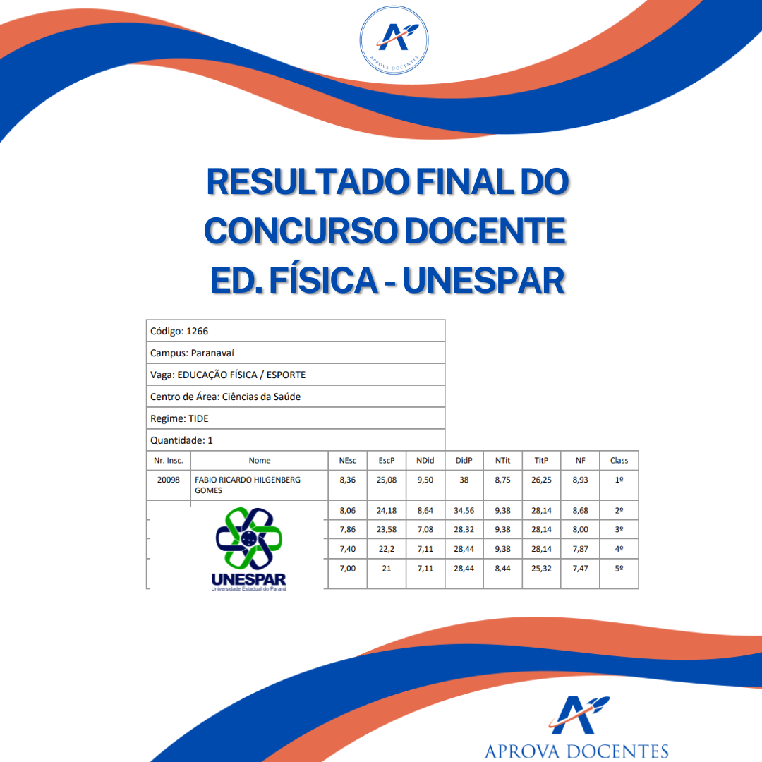 Aprovação UNESPAR - Fábio Gomes