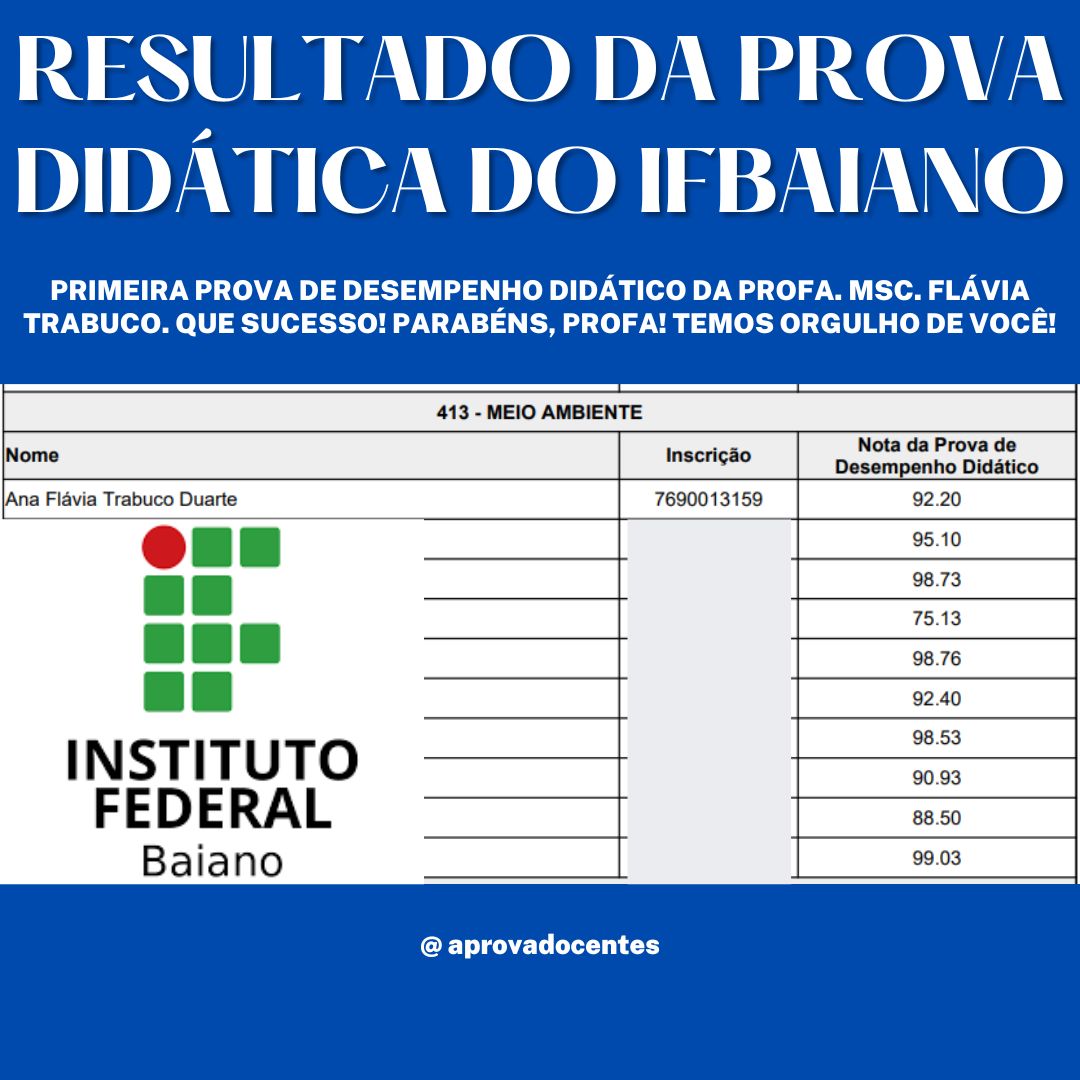 Aprovação IF Baiano - Ana Flávia