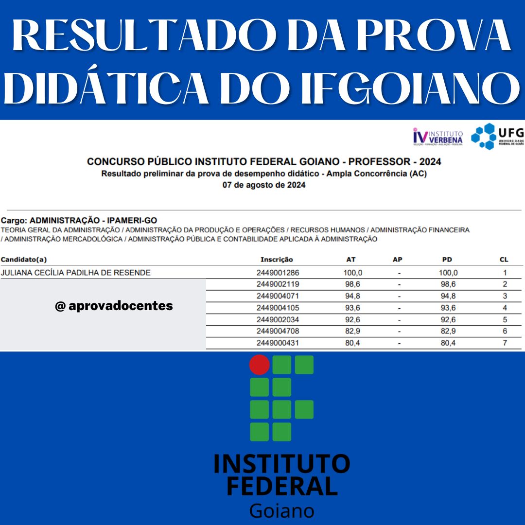 Aprovação IF Goiano - Juliana