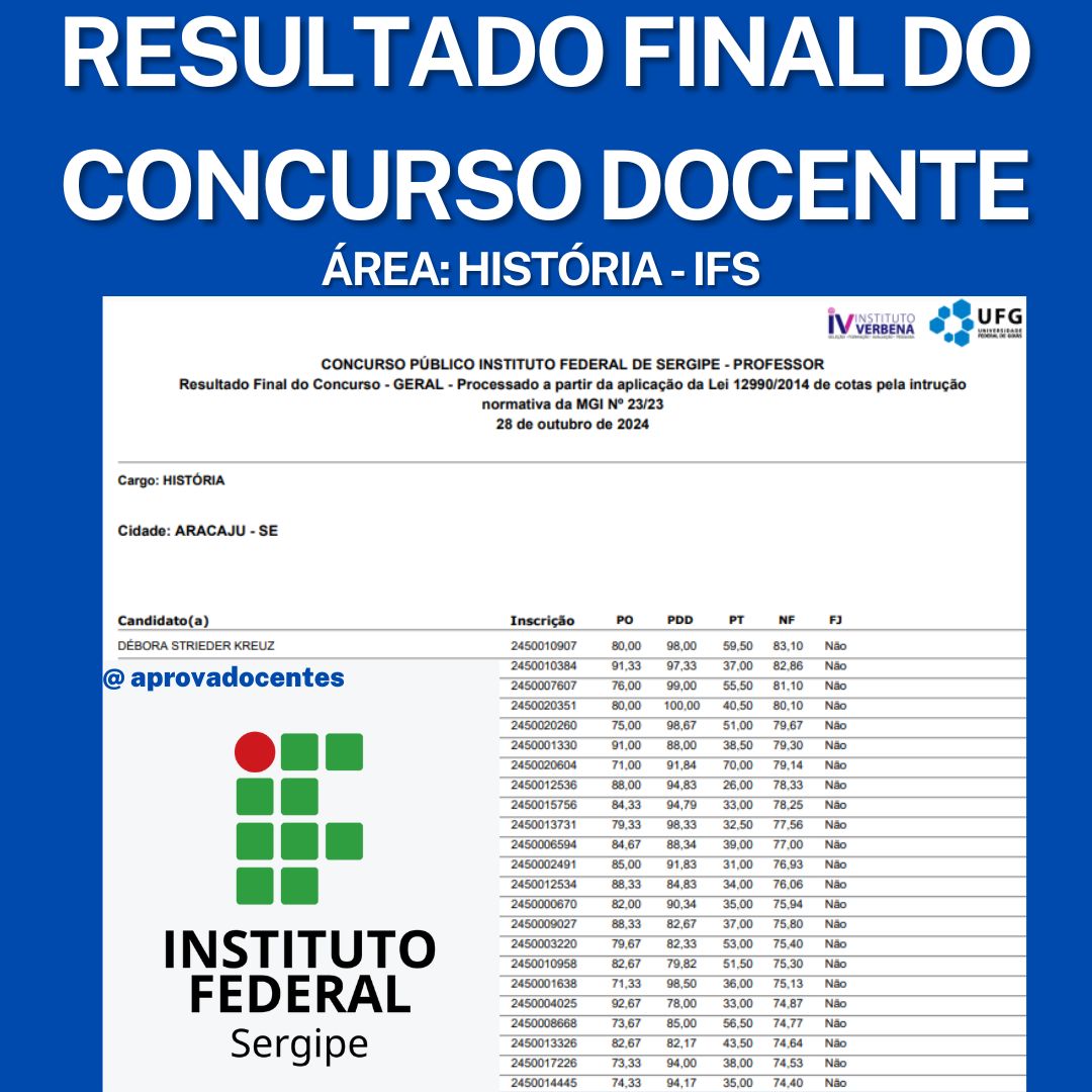 Aprovação IFS - Débora