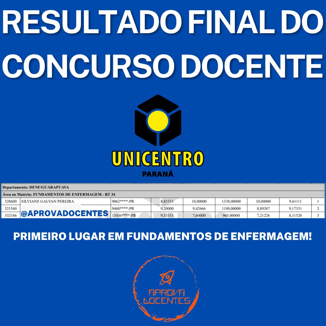 Aprovação UNICENTRO - Silviane