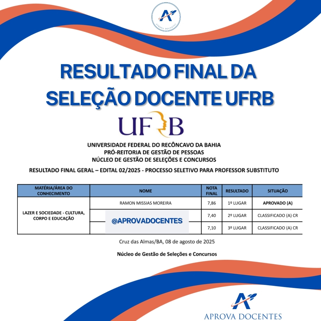 Aprovação UFRB - Ramon