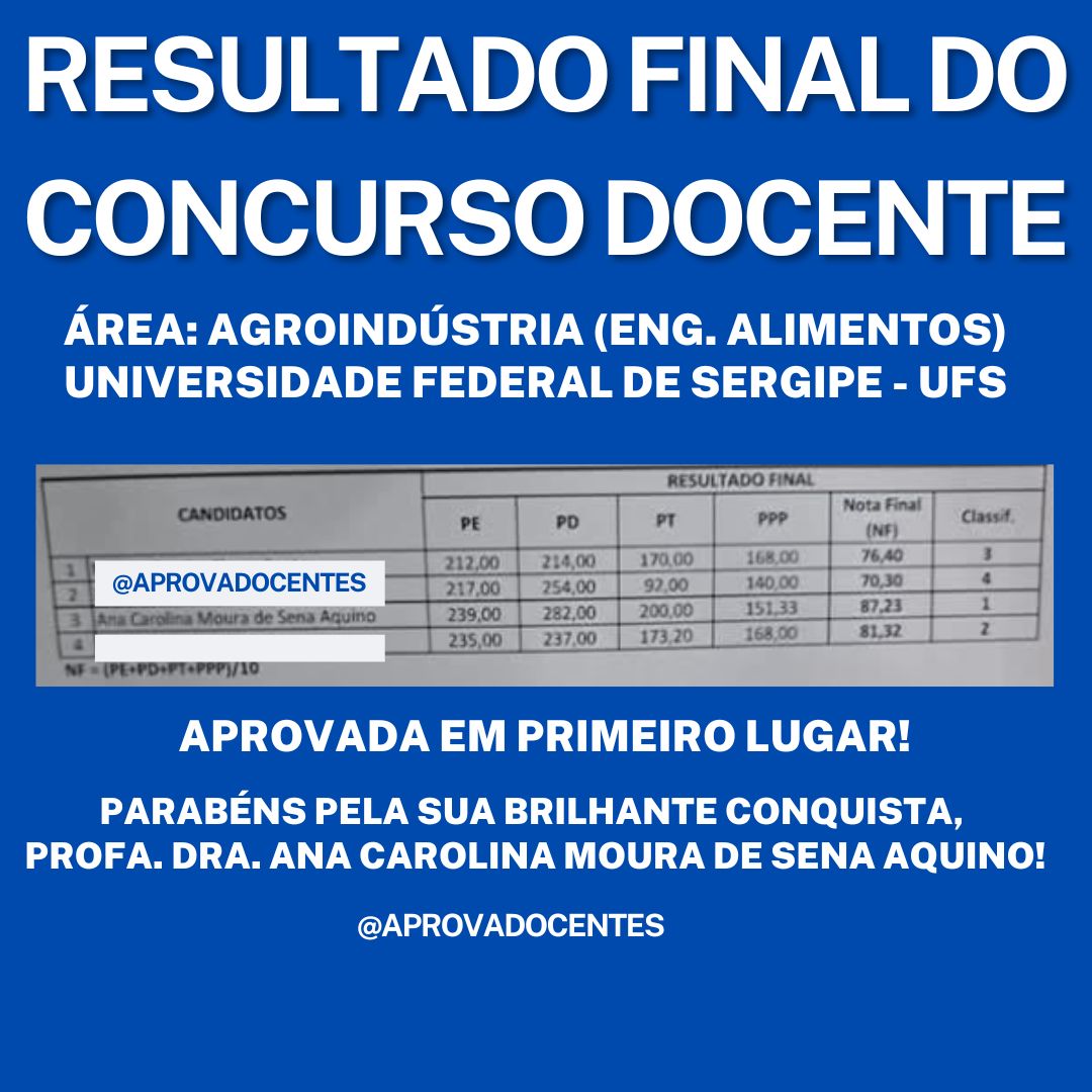 Aprovação UFS - Carol